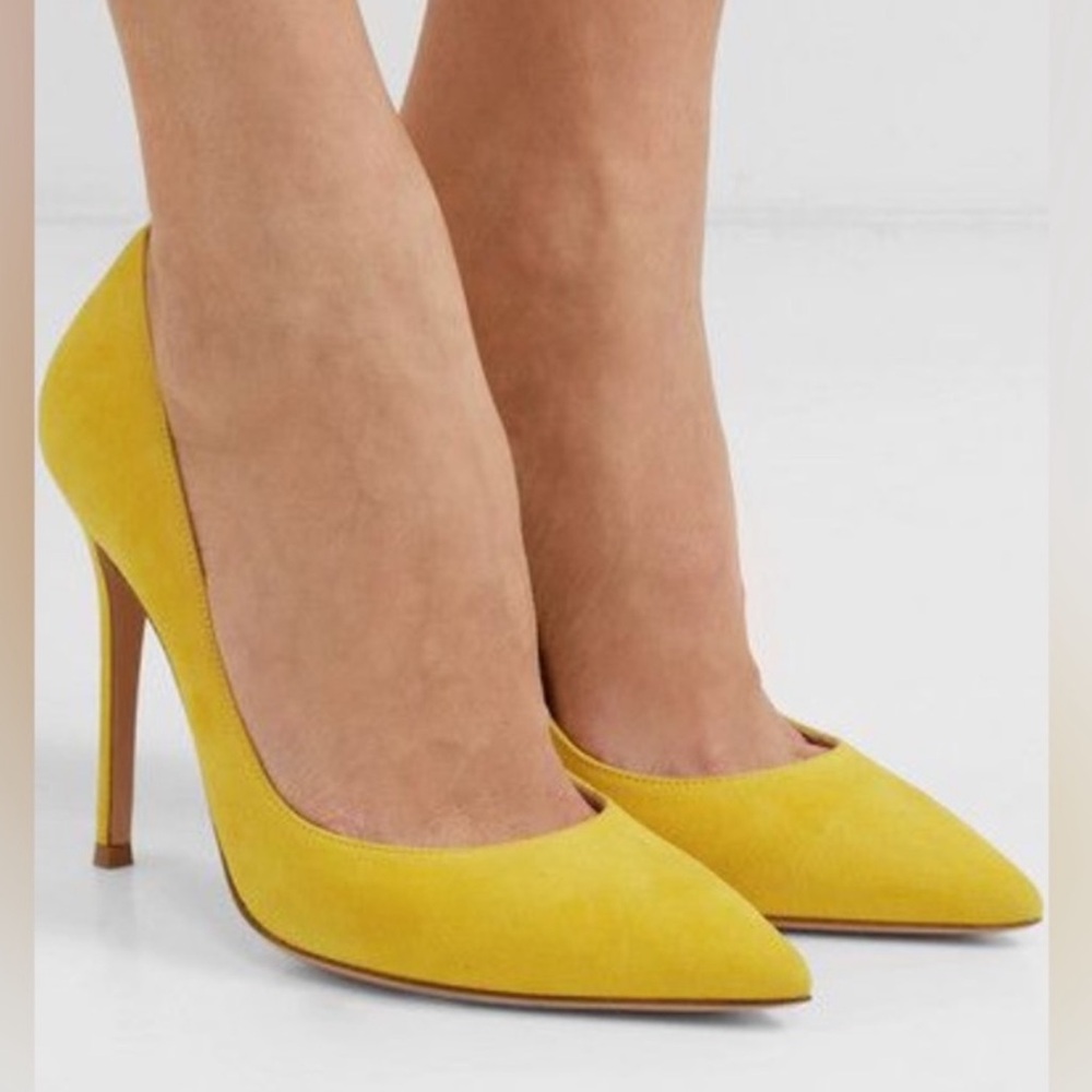 Gianvito Rossi Lime Green Suede Heels